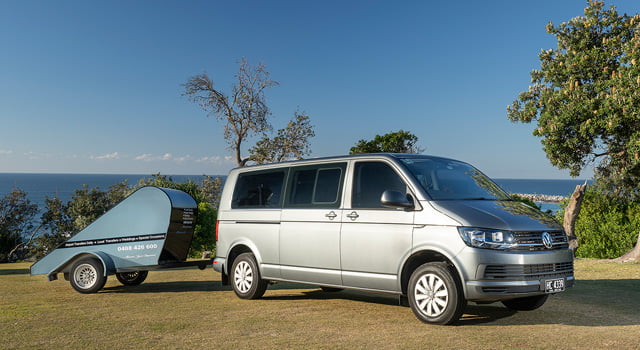 VW Caravelle Luxury People Mover with luggage trailer